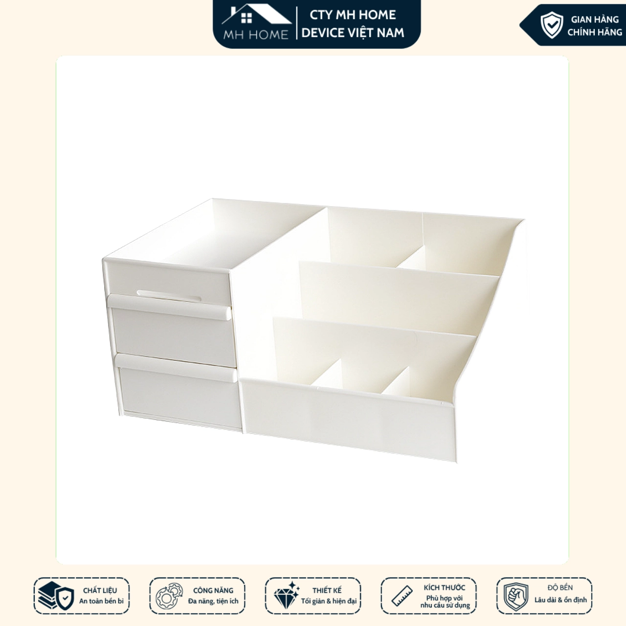 Kệ đựng mỹ phẩm đa năng 2 tầng nhiều ngăn tiết kiệm không gian trang trí đồ đạc
